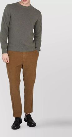 Pantaloni Torino wool angora ribbed cross-neck jumper
