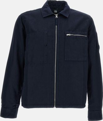 C.P. Company Camicia Over Con Zip In Gabardine Organico
