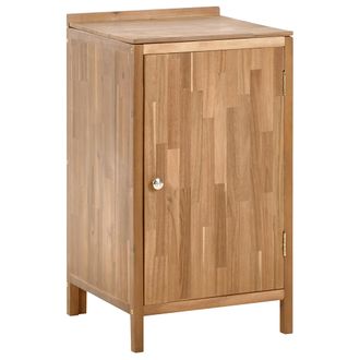 Beliani Armario De Cocina Exterior De Madera De Acacia 2 Estantes Y Encimera De Madera Maciza 50 X 50 X 90 Cm Marr&oacute;n Venosa