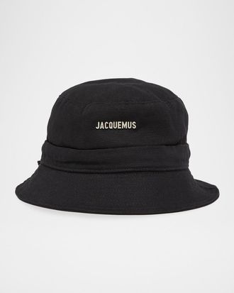 Jacquemus Men & apos;s Le Bob Gadjo Canvas Drawstring Bucket Hat