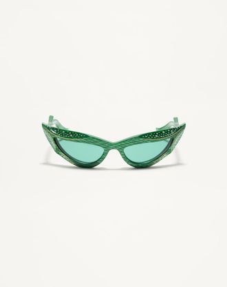 Valentino Occhiale Cat-Eye In Acetato unisex VERDE/VERDE 56