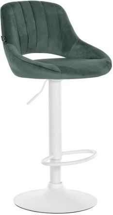 Clp Taburete De Bar Milet Con Funda De Terciopelo Verde Blanco