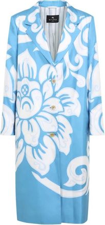 Etro Printed Caban - Dames - Mantel - Blauw - XS - Jassen
