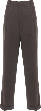 BRIGLIA 1949 Brown Borgonuovo Wool-Blend Pants