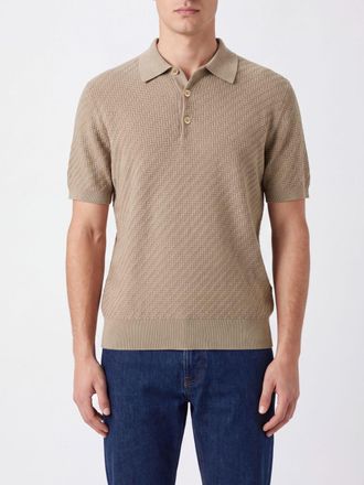 Brioni Polo slim fit in maglia di cotone con colletto e polsini a costine