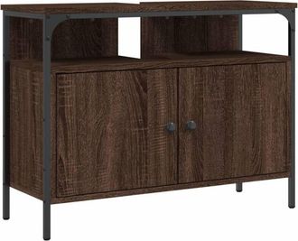 vidaXL Armario lavabo baño madera ingeniería roble marrón 80x30x60 cm Vidaxl