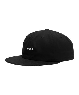Obey Bold Twill 6 Panel Strapback Cap - Black