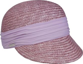 Seeberger Grace Straw Cap Women - Summer Women&acute;s with Peak Spring-Summer - One Size Lilac