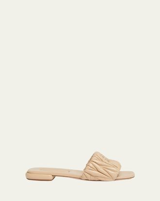 Miu Miu Quilted Leather Flat Slide Style