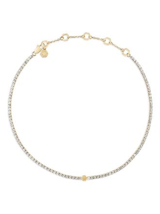 Philipp Plein crystal-embellished tennis necklace - women - Brass/Crystal - One Size - Gold