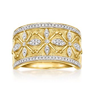 Ross-Simons Diamond Etruscan-Style Ring in 18kt Gold Over Sterling