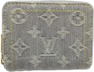 Louis Vuitton Pre-owned Wallets, female, Gray, Size: ONE SIZE Pre-owned Monogram Denim Coin Purse