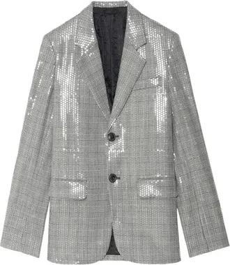 Zadig&Voltaire Blazer con paillettes Vanille - - Jackets - Donna - Grigio - S