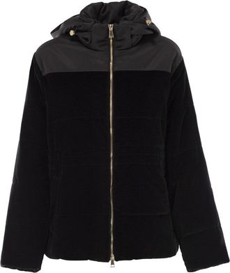 Fabiana Filippi Padded Velvet Jacket With Hood