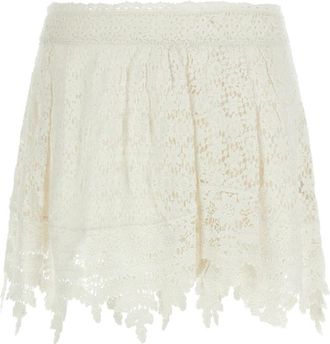 Isabel Marant Hanta Gehaakte Katoenen Rok - Dames - Korte rokken - Wit - M - Katoen - Rokken