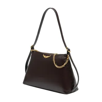 Zadig&Voltaire Womens Jim Shoulder Bag Brown Cowhide