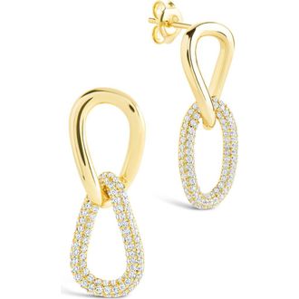 Sterling Forever Taissa Cubic Zirconia Chain Drop Earrings in Gold at Nordstrom