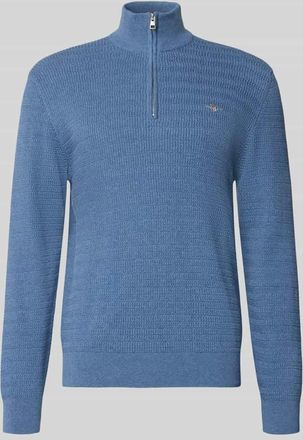 GANT Strickpullover mit Stehkragen in Jeansblau, Größe XXXL
