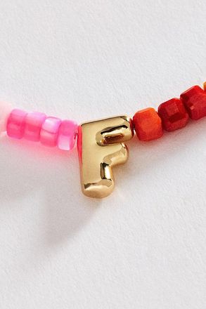 Anthropologie Colorful Beaded Initial Necklace