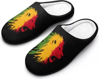 Generic Rasta Lion Funny Mens Cotton Slippers Shoes Novelty Soft Non-Slip Sole Home Shoe