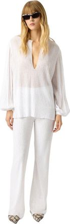 Missoni Blouse In Ribbed Viscose Lam&eacute; With Sequins in Green& Brown at Nordstrom, Size 42 It