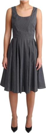 Dolce & Gabbana ALine Jurk Katoen Print - Dames - Casual kleedjes - Zwart - S - Katoen - Kleedjes