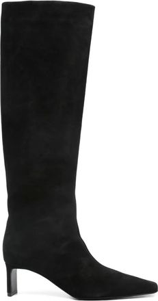 Khaite 55mm One knee-high boots - women - Calf Suede/Leather/Leather - 38.5 - Black