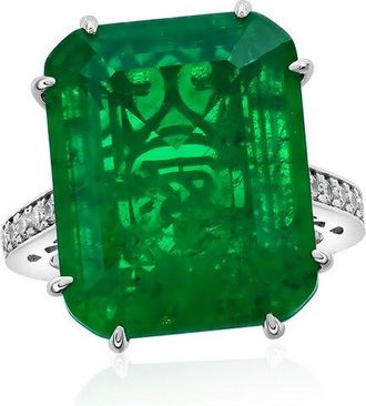 Suzy Levian Suzy Levian Gala Collection Silver Cz Cocktail Ring