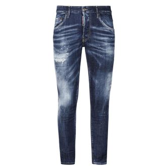 Dsquared2 Mens Skater Jean In Distressed Denim Jeans - Blue Cotton - Size 40 (Waist)