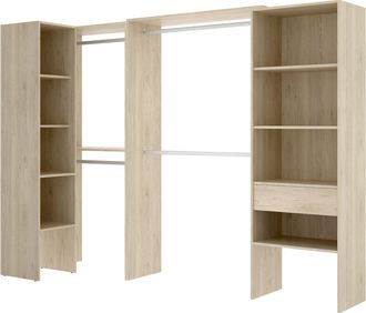 Mirakemueble Composici&oacute;n Vestidor Esquinero Con 1 Caj&oacute;n Estantes Natural - Suit 1