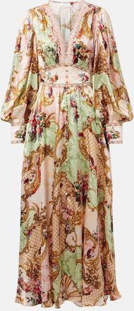 Camilla Abito lungo in seta con stampa