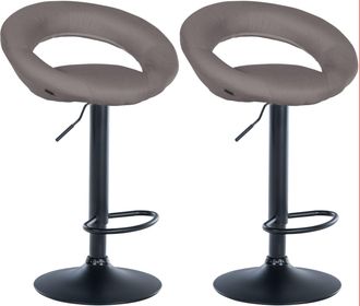 Clp Clp - Lote De 2 Taburetes De Bar Olinda Tela Gris Negro