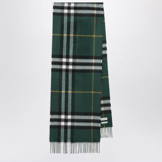 Burberry Sciarpa Check in cashmere verde felce scuro