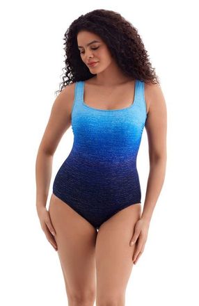 Longitude Double X-Back Tank Long Torso One-Piece Swimsuit in Twinkling Lights at Nordstrom, Size 14