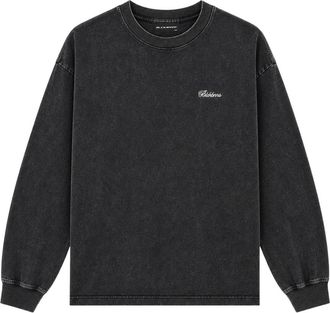 Black Bananas Tops, Heren, Zwart, XL, Katoen, Script Longsleeve