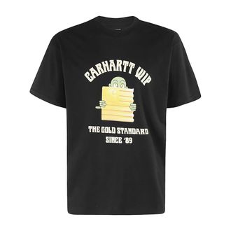 Carhartt Work in Progress Carhartt Wip, T-Shirts, male, Black, Size: L Gold Standard T-Shirt Black Cotton Stretch