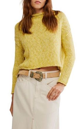 Free People Opal Roll Neck Crop Sweater in Mango Mint at Nordstrom Rack, Size X-Small