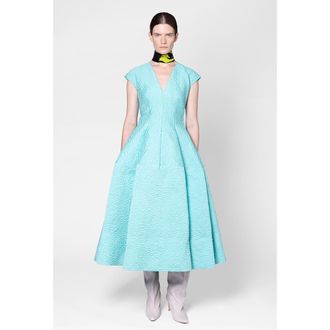 Roksanda Ilincic Fit And Flare Kova Dress in Aquamarine at Nordstrom, Size 6