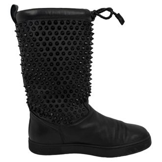 Christian Louboutin Christian Louboutin Surlapony Gespikkelde Mid Calf Boots in Zwart Leer