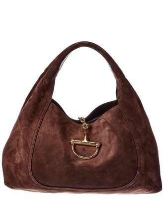 Gucci Softbit Maxi Suede Shoulder Bag