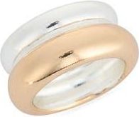 Leith Two-Tone Ridged Band Ring in Gold- Silver at Nordstrom Rack, Size 7