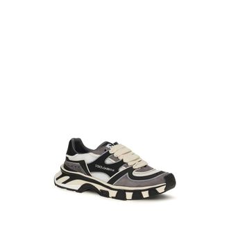 Dolce & Gabbana Chunky Calf Leather Sneakers - Gray