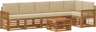 vidaXL Conjunto De Sof&aacute;s De Exterior 6 Uds. Natural Vidaxl