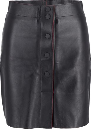 Sandro Sandro Milla A-Line Skirt in Black Leather