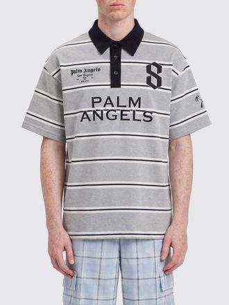 Palm Angels Polo Palm Angels in cotone a righe con logo