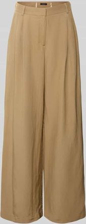 More & More More & More Stoffhose aus Viskose-Leinen-Mix mit gelegten Falten in Sand, Gr&ouml;&szlig;e 38