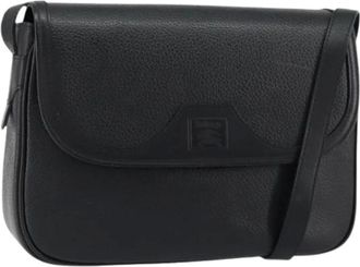 Burberry Pre-owned Cross Body Bags, female, Black, Size: ONE SIZE Pre-owned Leather Shoulder Bag