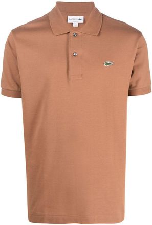 Lacoste logo-patch polo shirt - men - Cotton - 4 - Brown