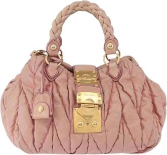 Miu Miu Pre-owned Handbag - Dames - Vintage Handtas - Roze - ONE Size - Leer - Vintage
