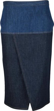 Fendi Longuette Denim Rok - Dames - Spijkerrokken - Blauw - S - Denim - Rokken